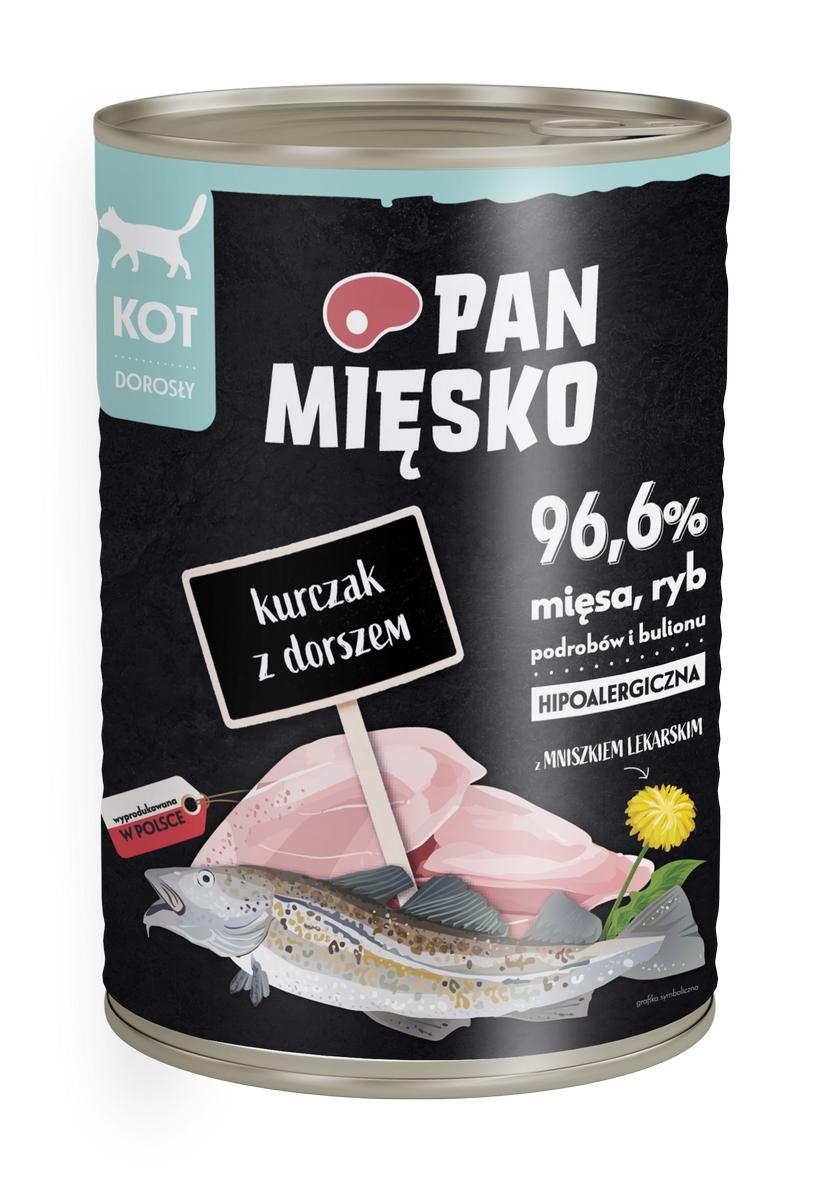 Pan Mięsko dla kota Kurczak z Dorszem 400g Pan Mięsko dla kota Kurczak z Dorszem 400g