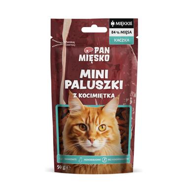 Pan Mięsko Przysmak dla kota Mini paluszki Kaczka z kocimiętką 50g Pan Mięsko Przysmak dla kota Mini paluszki Kaczka z kocimiętką 50g