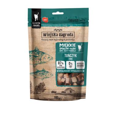 Wiejska Zagroda przysmak dla kota miękkie smaczne kąski tuńczyk 100g Wiejska Zagroda przysmak dla kota miękkie smaczne kąski tuńczyk 100g