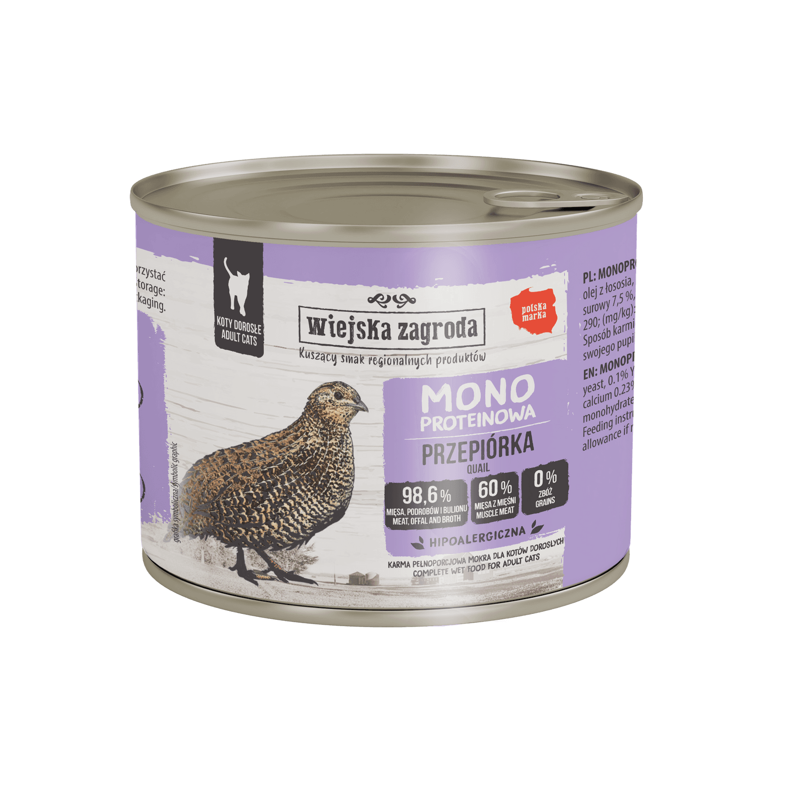 WIEJSKA ZAGRODA Kot Monobiałkowa 200g Przepiórka WIEJSKA ZAGRODA Kot Monobiałkowa 200g Przepiórka
