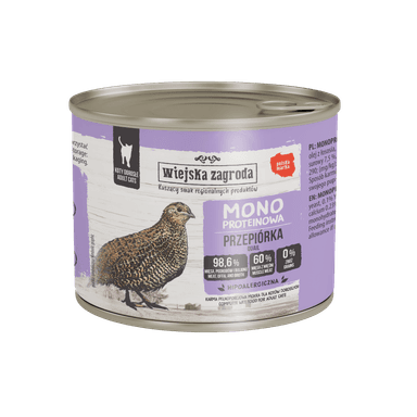 WIEJSKA ZAGRODA Kot Monobiałkowa 200g Przepiórka WIEJSKA ZAGRODA Kot Monobiałkowa 200g Przepiórka