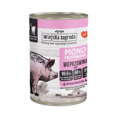 Wiejska Zagroda Karma mokra dla kota Monobiałkowa Wieprzowina dorosły 400g Wiejska Zagroda Karma mokra dla kota Monobiałkowa Wieprzowina dorosły 400g