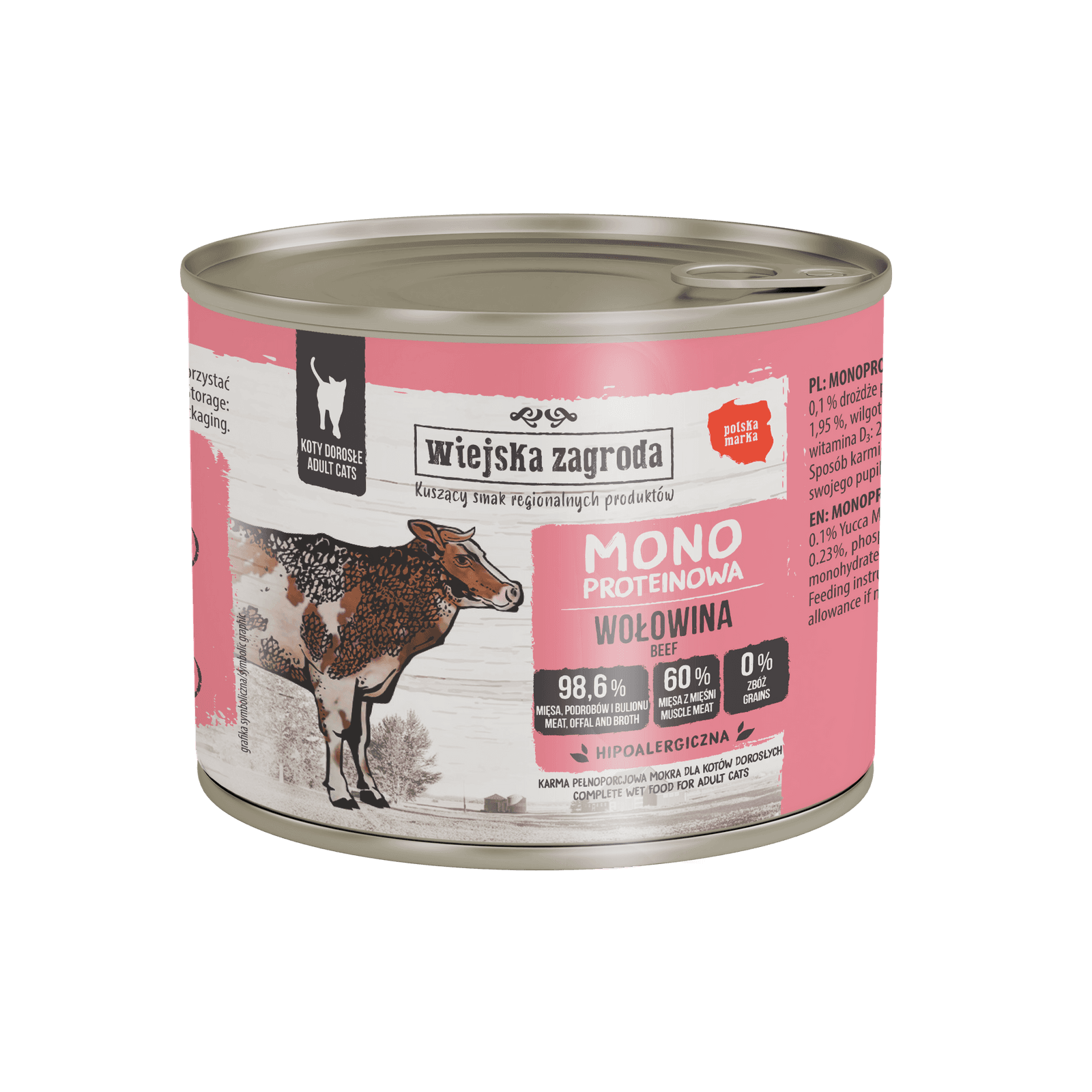 WIEJSKA ZAGRODA MONO Karma kota Wołowina 200g WIEJSKA ZAGRODA MONO Karma kota Wołowina 200g