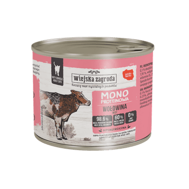 WIEJSKA ZAGRODA MONO Karma kota Wołowina 200g WIEJSKA ZAGRODA MONO Karma kota Wołowina 200g