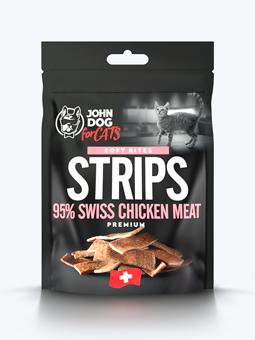 John Dog for Cats – Soft Bites – Paski z kurczaka szwajcarskiego – 45g John Dog for Cats – Soft Bites – Paski z kurczaka szwajcarskiego – 45g