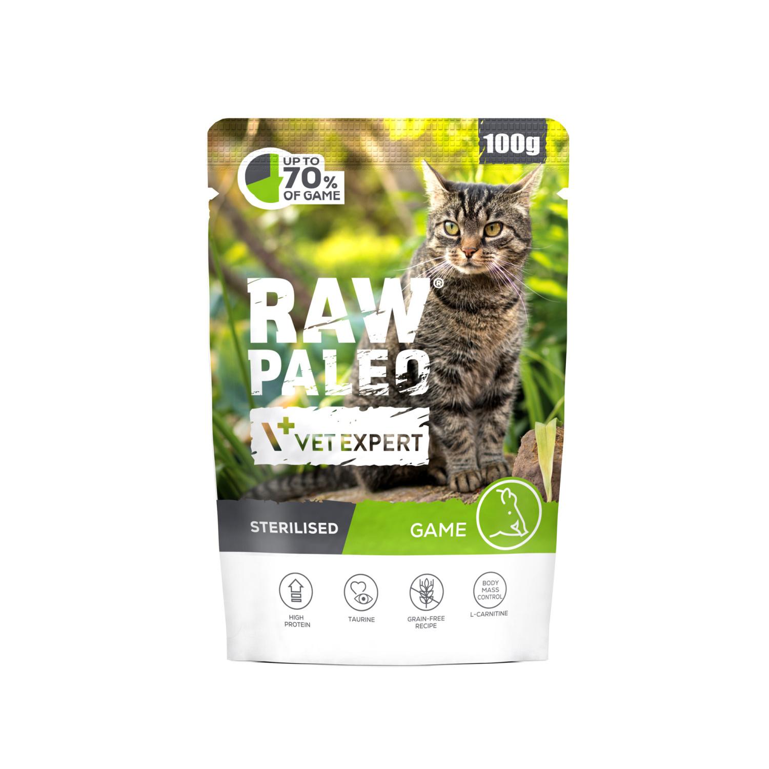 Raw Paleo karma mokra dziczyzna dla kotów sterylizowanych 100g Raw Paleo karma mokra dziczyzna dla kotów sterylizowanych 100g
