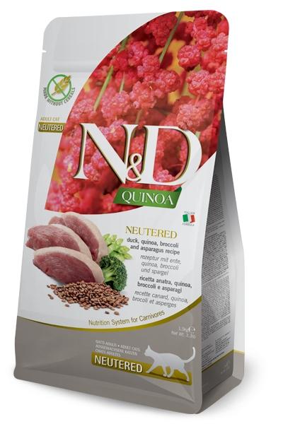 N&D QUINOA CAT DUCK, BROCOLLI & ASPARAGUS NEUTERED ADULT 300 GR N&D QUINOA CAT DUCK, BROCOLLI & ASPARAGUS NEUTERED ADULT 300 GR