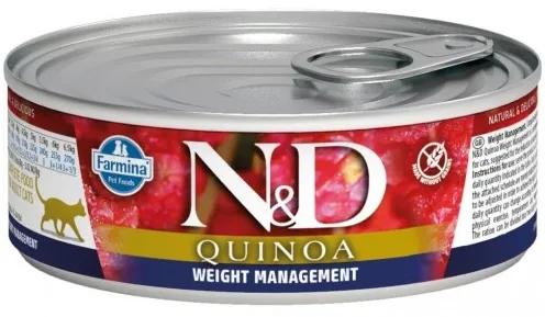N&D CAT QUINOA WEIGHT MANAGEMENT 80 GR N&D CAT QUINOA WEIGHT MANAGEMENT 80 GR