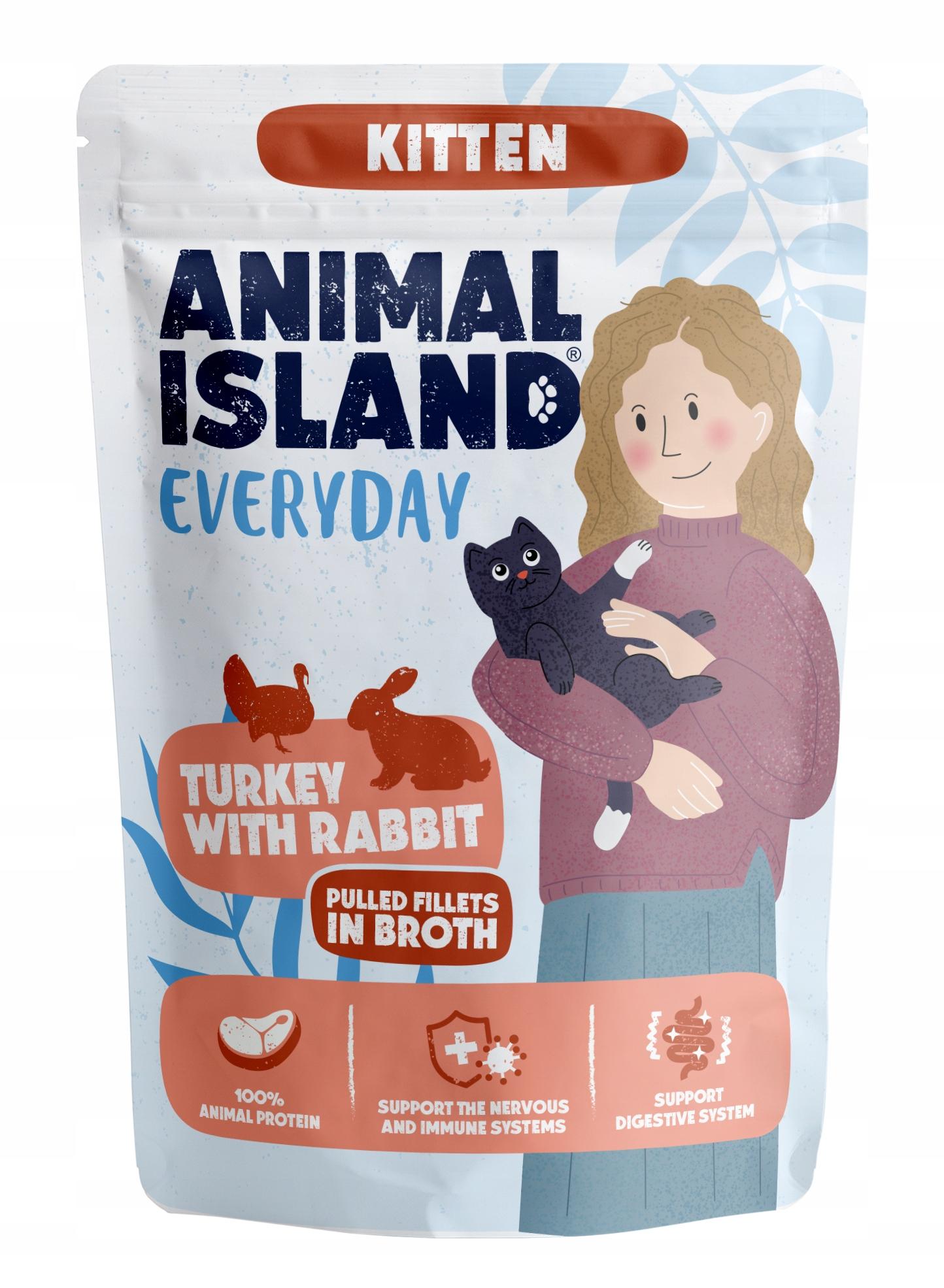 Animal Island Saszetka dla kociąt Indyk/Królik 85g Animal Island Saszetka dla kociąt Indyk/Królik 85g